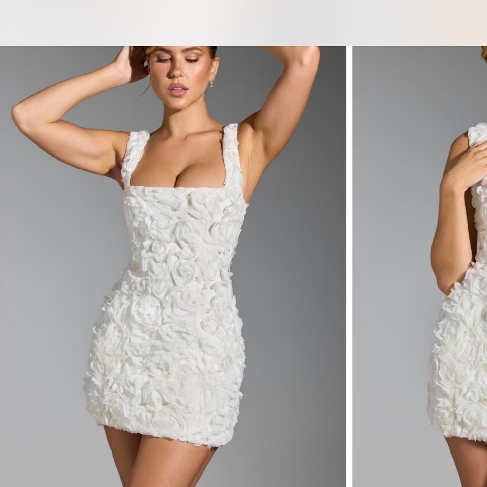 OH POLLY white floral corset mini dress